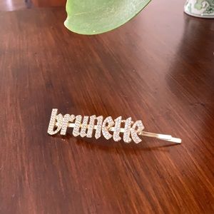 brunette rhinestone hair clip